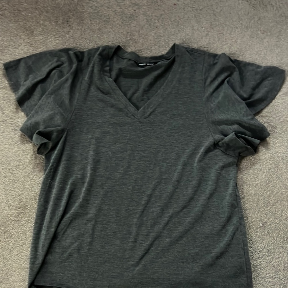 Dark grey butterfly sleeve top
